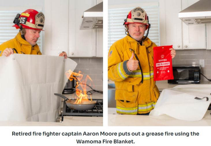 firefighter approves of Wamoma Fire Blanket