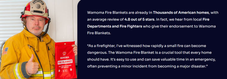 firefighter review on Wamoma Fire Blanket